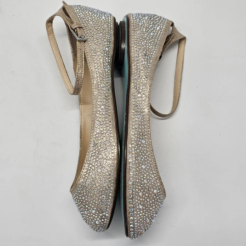 Betsey Johnso SB Joy Bling Weddin Prom Ballet Flats 6.5 - Picture 10 of 14